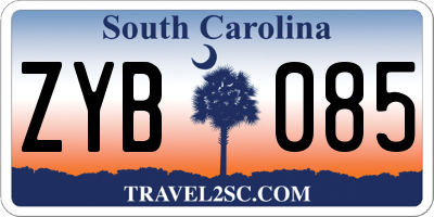 SC license plate ZYB085
