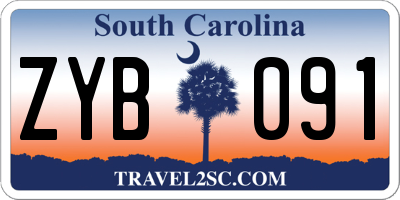 SC license plate ZYB091