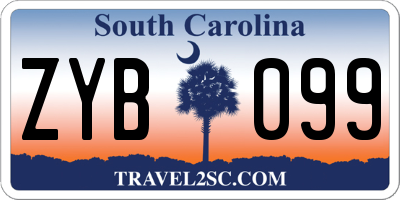 SC license plate ZYB099