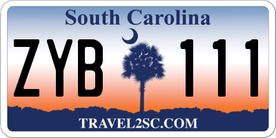 SC license plate ZYB111
