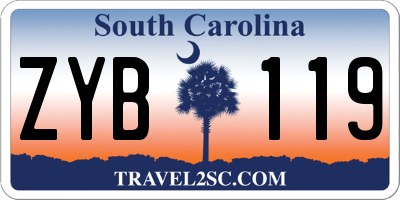 SC license plate ZYB119
