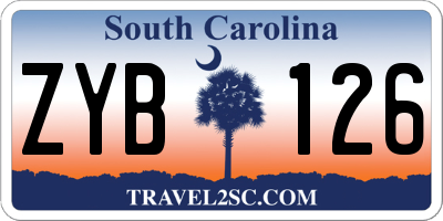 SC license plate ZYB126