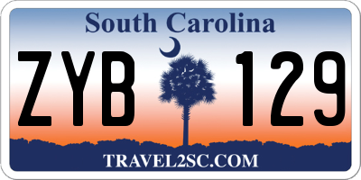 SC license plate ZYB129