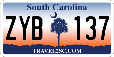 SC license plate ZYB137