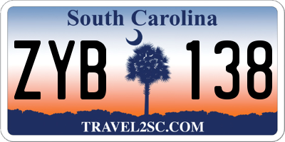 SC license plate ZYB138
