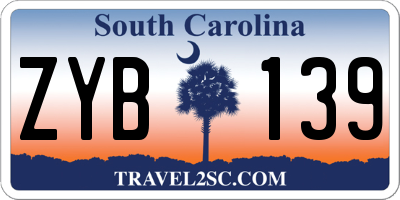 SC license plate ZYB139