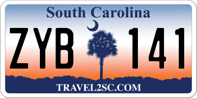 SC license plate ZYB141