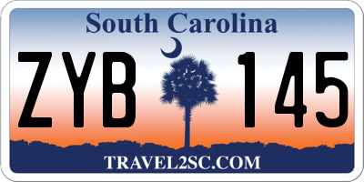 SC license plate ZYB145
