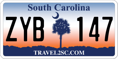 SC license plate ZYB147