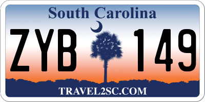 SC license plate ZYB149