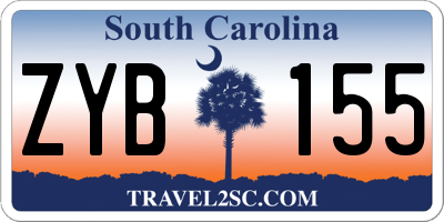 SC license plate ZYB155