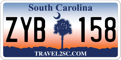 SC license plate ZYB158