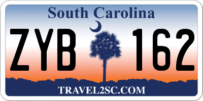 SC license plate ZYB162
