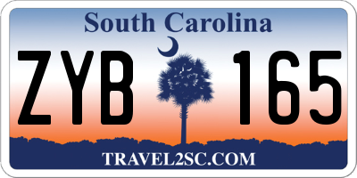 SC license plate ZYB165