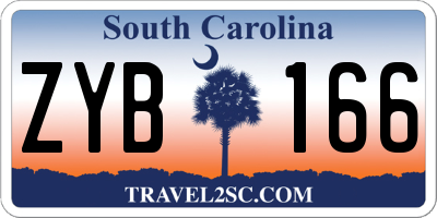 SC license plate ZYB166