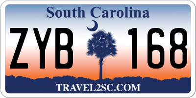 SC license plate ZYB168
