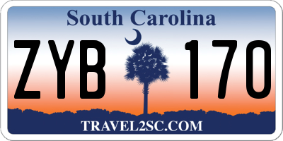 SC license plate ZYB170