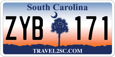 SC license plate ZYB171