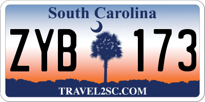 SC license plate ZYB173