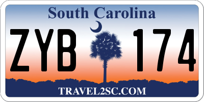 SC license plate ZYB174