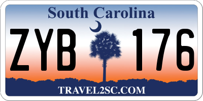 SC license plate ZYB176