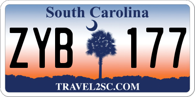 SC license plate ZYB177