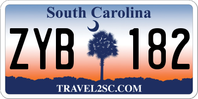 SC license plate ZYB182