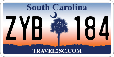 SC license plate ZYB184