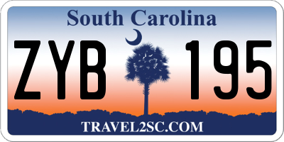 SC license plate ZYB195