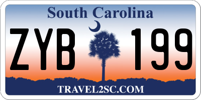 SC license plate ZYB199