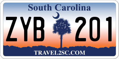 SC license plate ZYB201