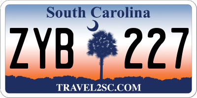 SC license plate ZYB227