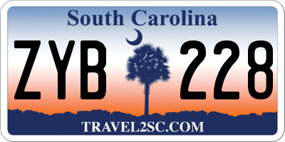 SC license plate ZYB228
