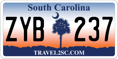 SC license plate ZYB237