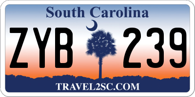 SC license plate ZYB239