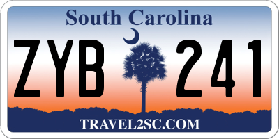 SC license plate ZYB241