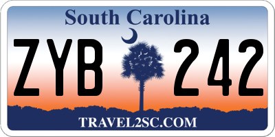 SC license plate ZYB242