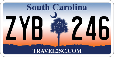 SC license plate ZYB246
