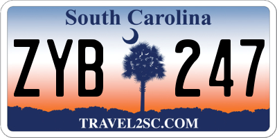 SC license plate ZYB247