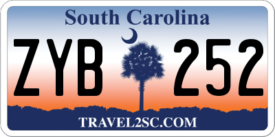 SC license plate ZYB252