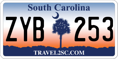 SC license plate ZYB253