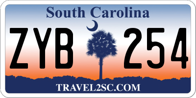 SC license plate ZYB254