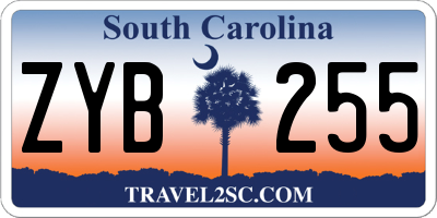 SC license plate ZYB255