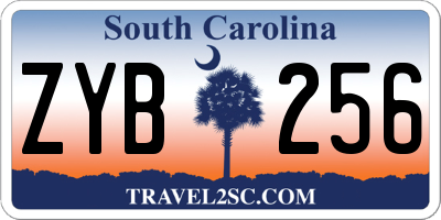 SC license plate ZYB256