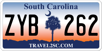 SC license plate ZYB262