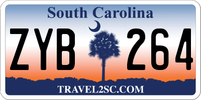 SC license plate ZYB264