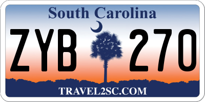 SC license plate ZYB270