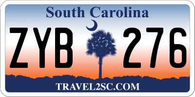 SC license plate ZYB276
