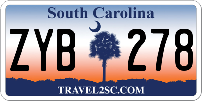 SC license plate ZYB278