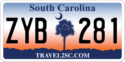SC license plate ZYB281